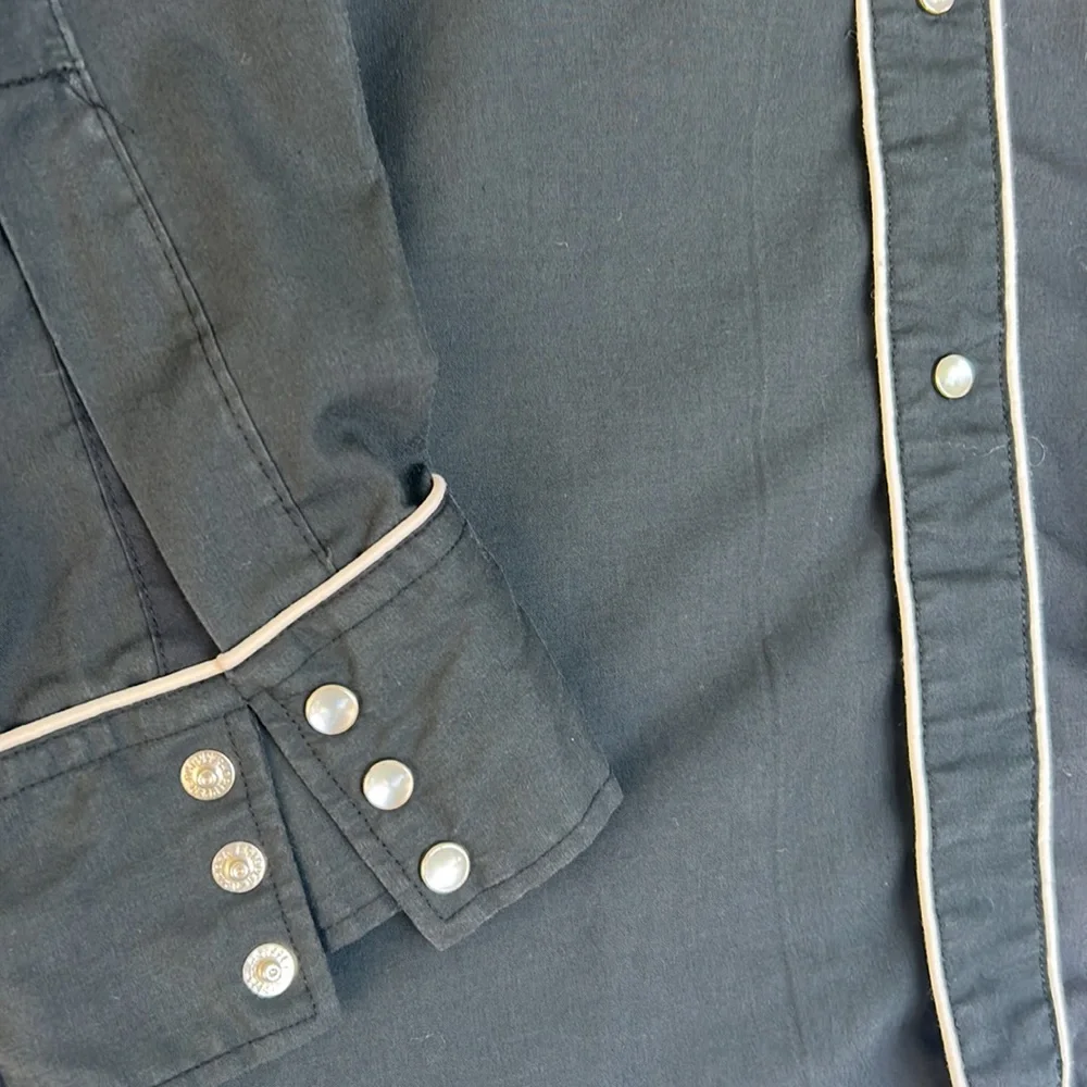 Vintage 70s 80s Jean Rive Western Wear Embroidered Long Sleeve Shirt - Picture 4 of 11